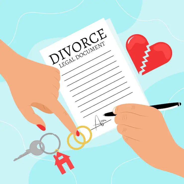 divorce illustration concept 23 2148594656 1
